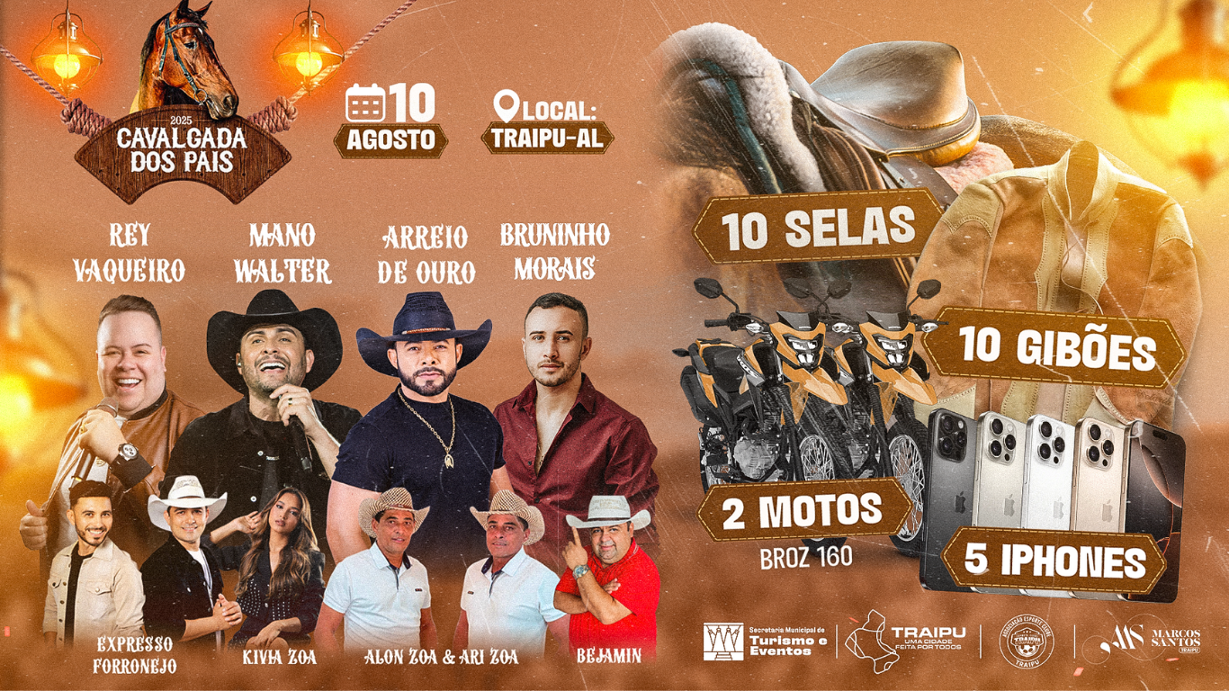 Show de Prêmios e oito atrações musicais: Cavalgada dos Pais acontece neste domingo em Traipu